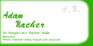 adam macher business card